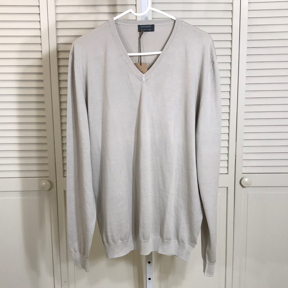 NWT Falconeri 100% Cotton V - Neck Sweater XXXL